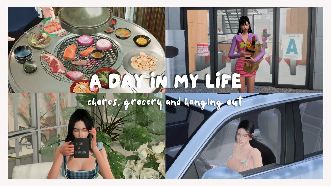 Sims 4 Vlog | doing chores, went to grocery, and hanging out with a friend