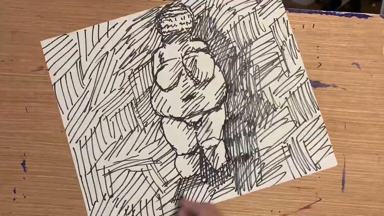 venus of willendorf time lapse drawing