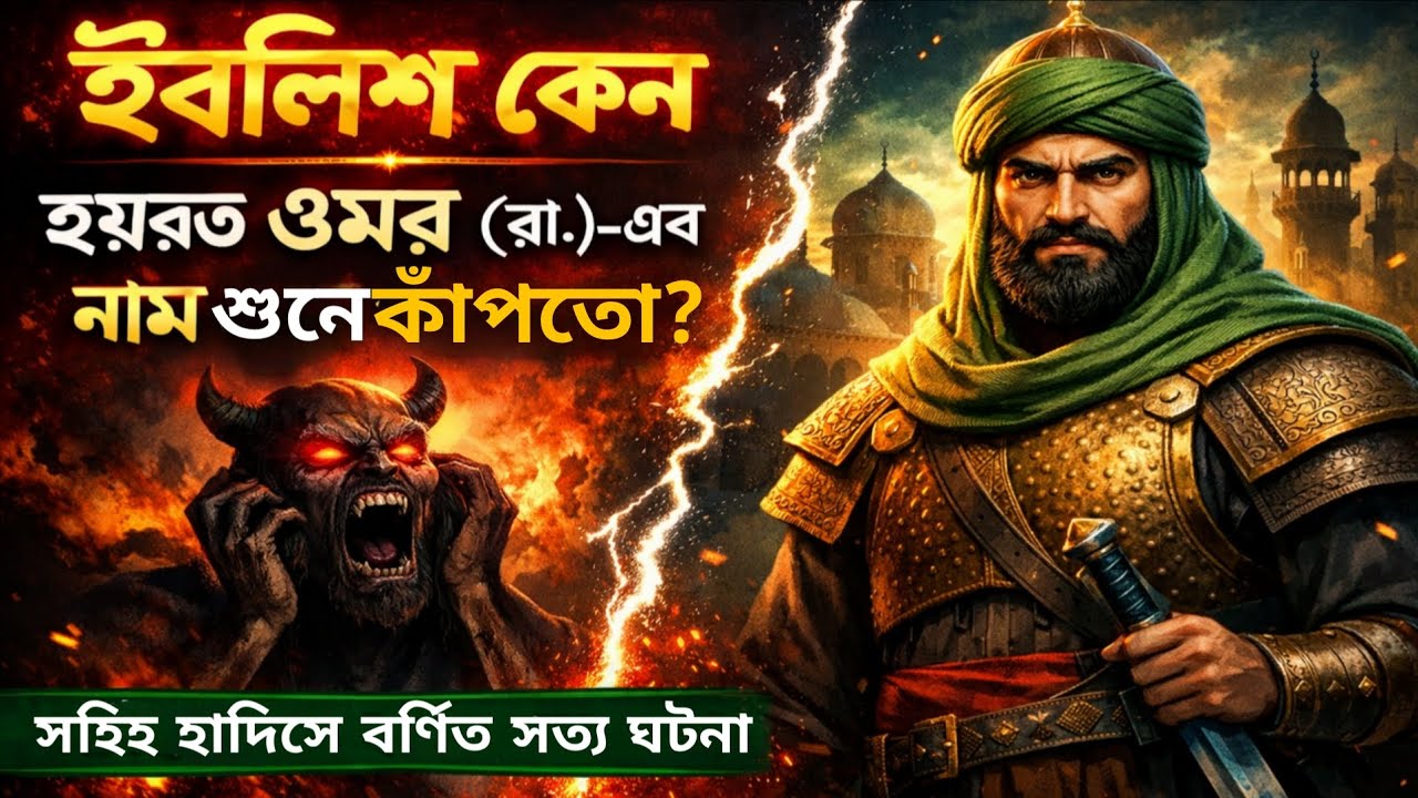 হযরত ওমর (রা.)-এর নাম শুনে শয়তান কাঁপত কেন? | সহিহ হাদিসের চমকপ্রদ ঘটনা”