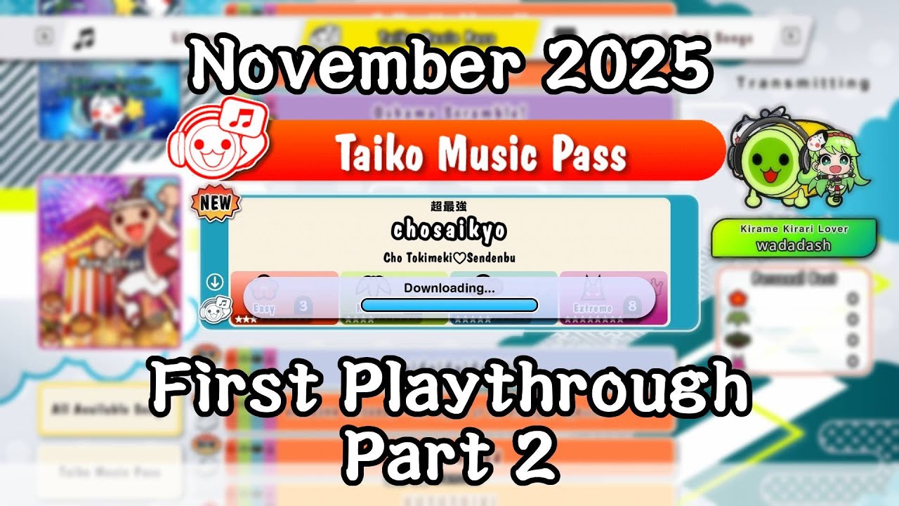Novermber 2025 Taiko Music Pass Songs First Playthrough (Part 2)【Taiko no Tatsujin Rhythm Festival】