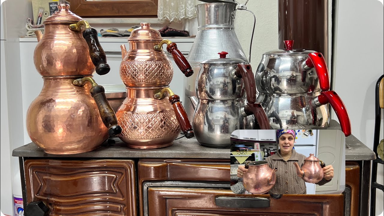 Bakır çaydanlıklar nasıl  parlatılır Gülerle mutfak temizliği 🧼🧹🧽