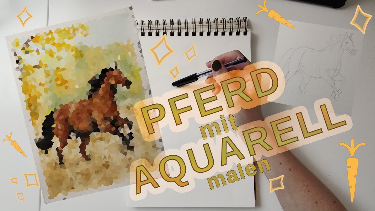 Wir werden ein PFERD mit AQUARELL malen!