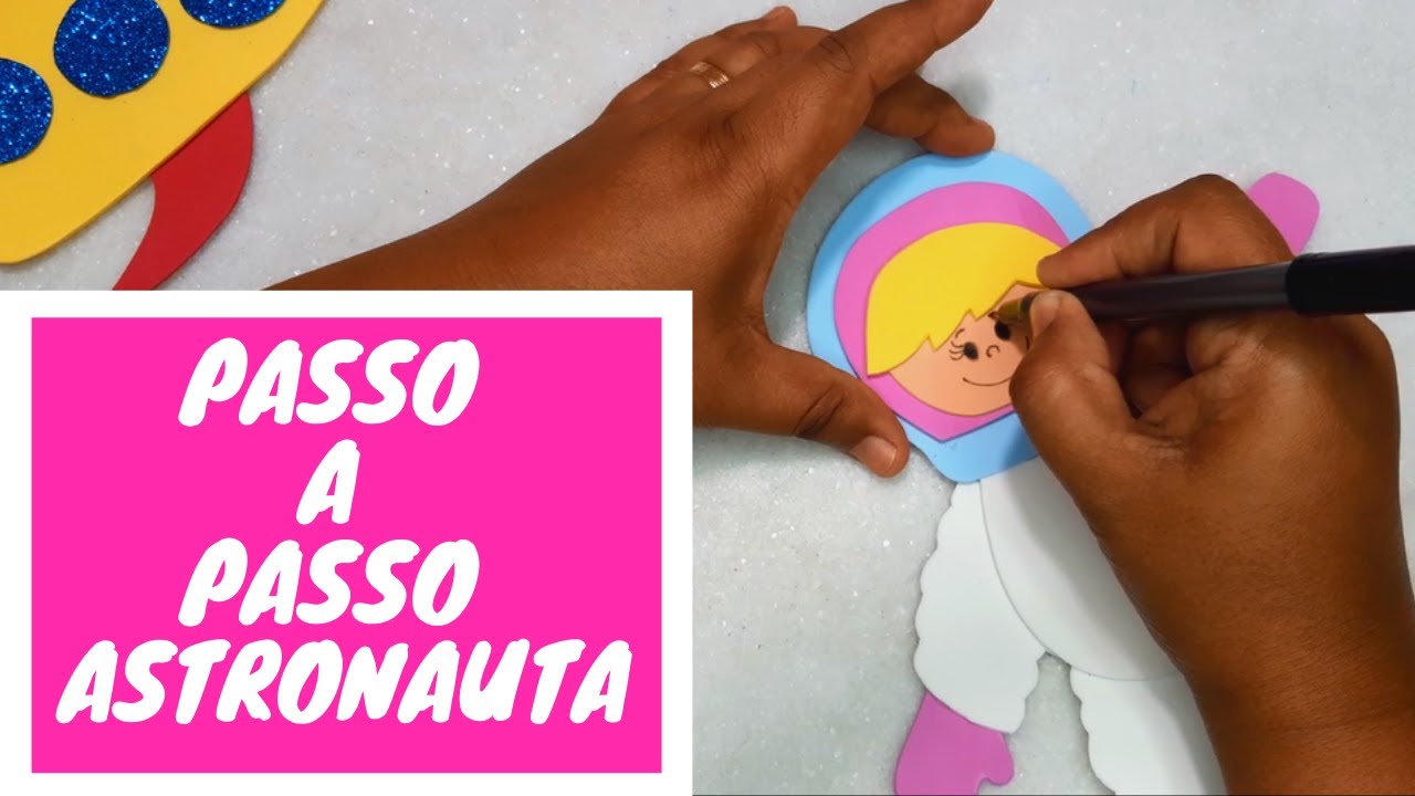 APLIQUE  MENINA ASTRONAUTA EM E.V.A / DIY