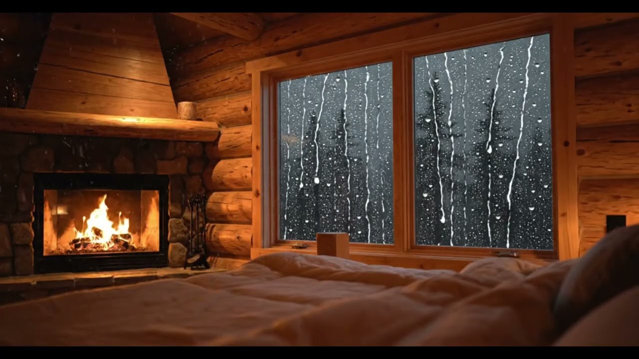 Cozy Cabin Thunderstorm Night | 2H Sleep Ambience