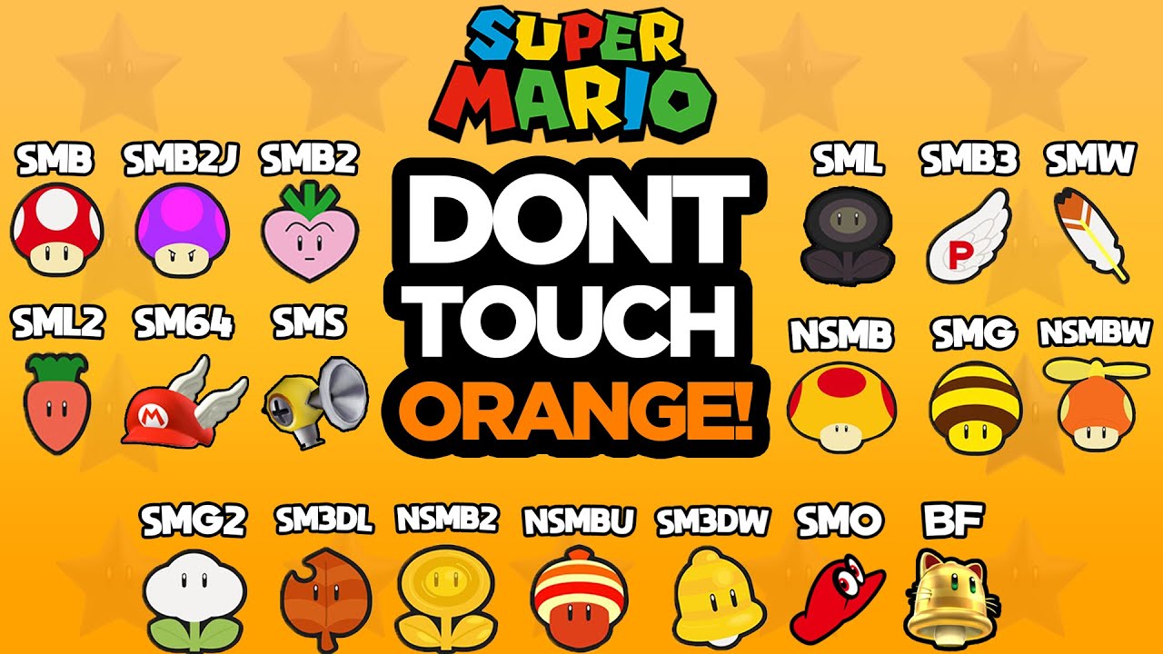 EVERY MARIO GAME: Don't Touch the Color Orange Challenge!