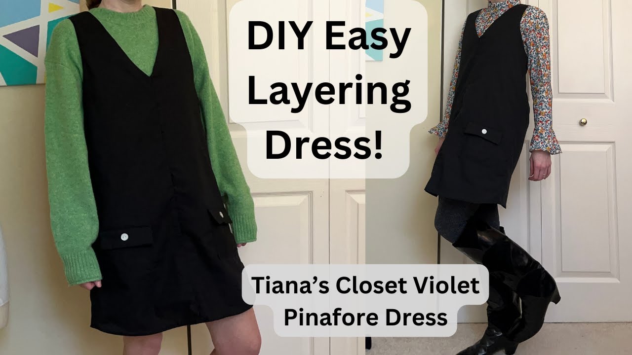 Sew a Dress Perfect for Layering | Tiana's Closet Violet Pinafore Dress | Sewing a Winter Dress