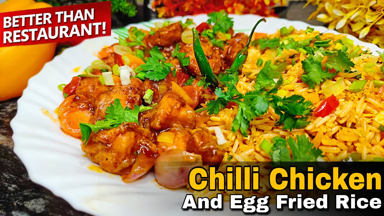 Chilli Chicken & Egg Fried Rice Combo🔥 | Restaurant Style Indo-Chinese Recipe at Home 👩‍🍳