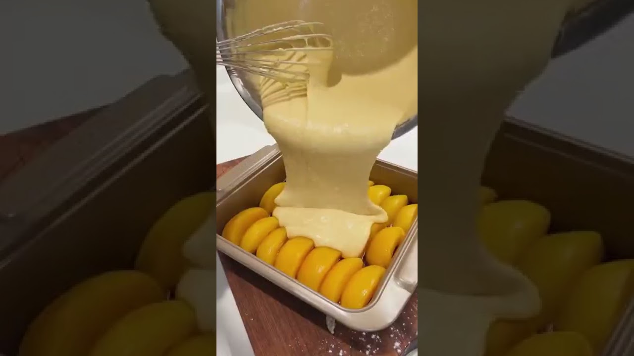 Canned Yellow Peach Cake tiktok woodencuisine