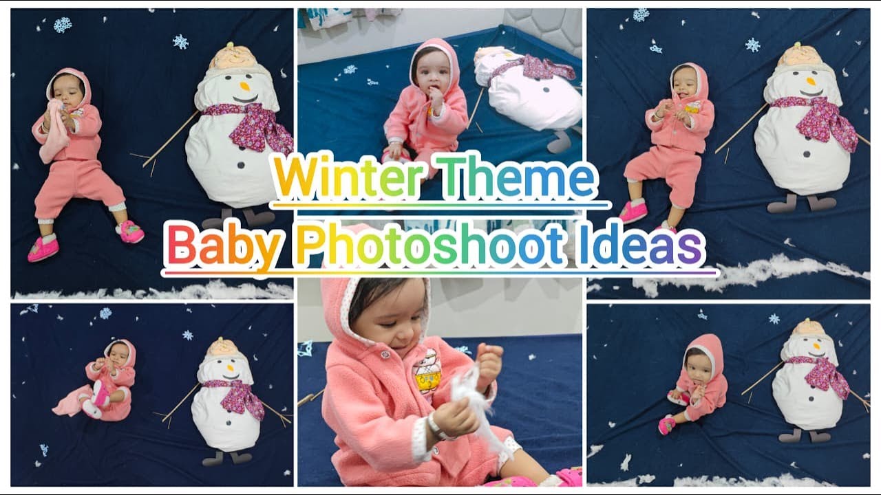 Winter Season Baby Photoshoot Ideas At Home | Snowman Theme | Baby Winter Theme Photoshoot Ideas |
