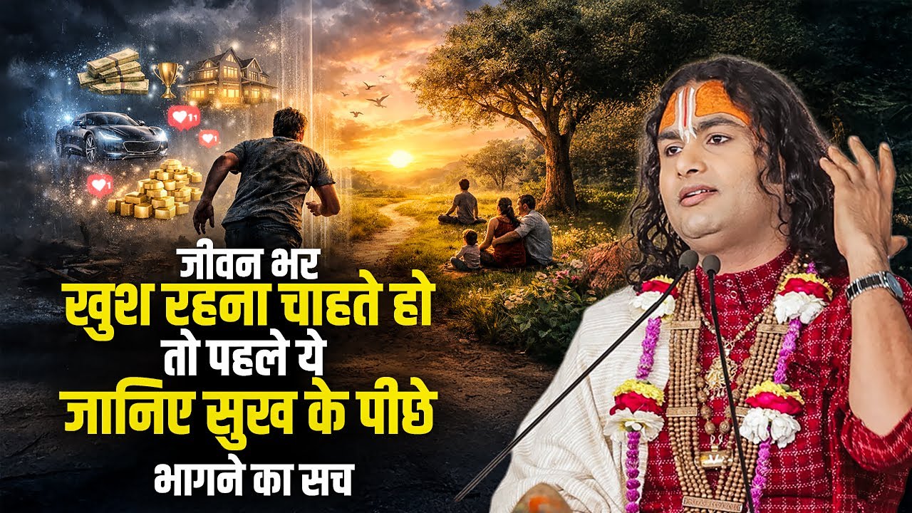 जीवन भर खुश रहना चाहते हो तो पहले ये जानिए सुख के पीछे भागने का सच | Aniruddhacharya ji Maharaj