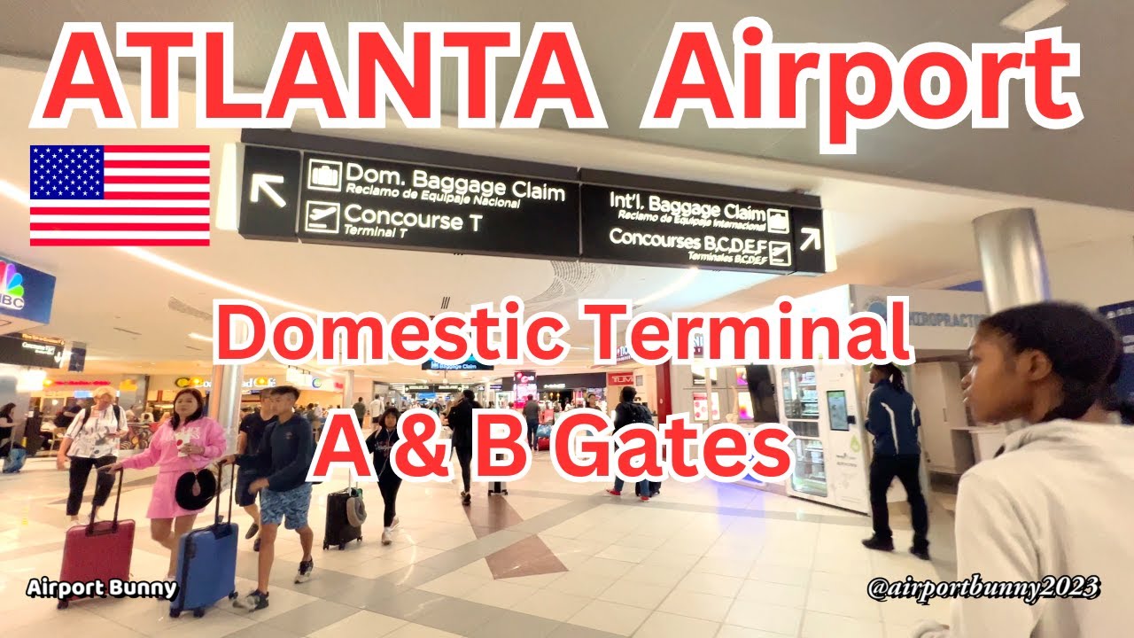 [4K] Exploring ATL Atlanta Airport: Walking Tour of Domestic Terminal A & B Gates