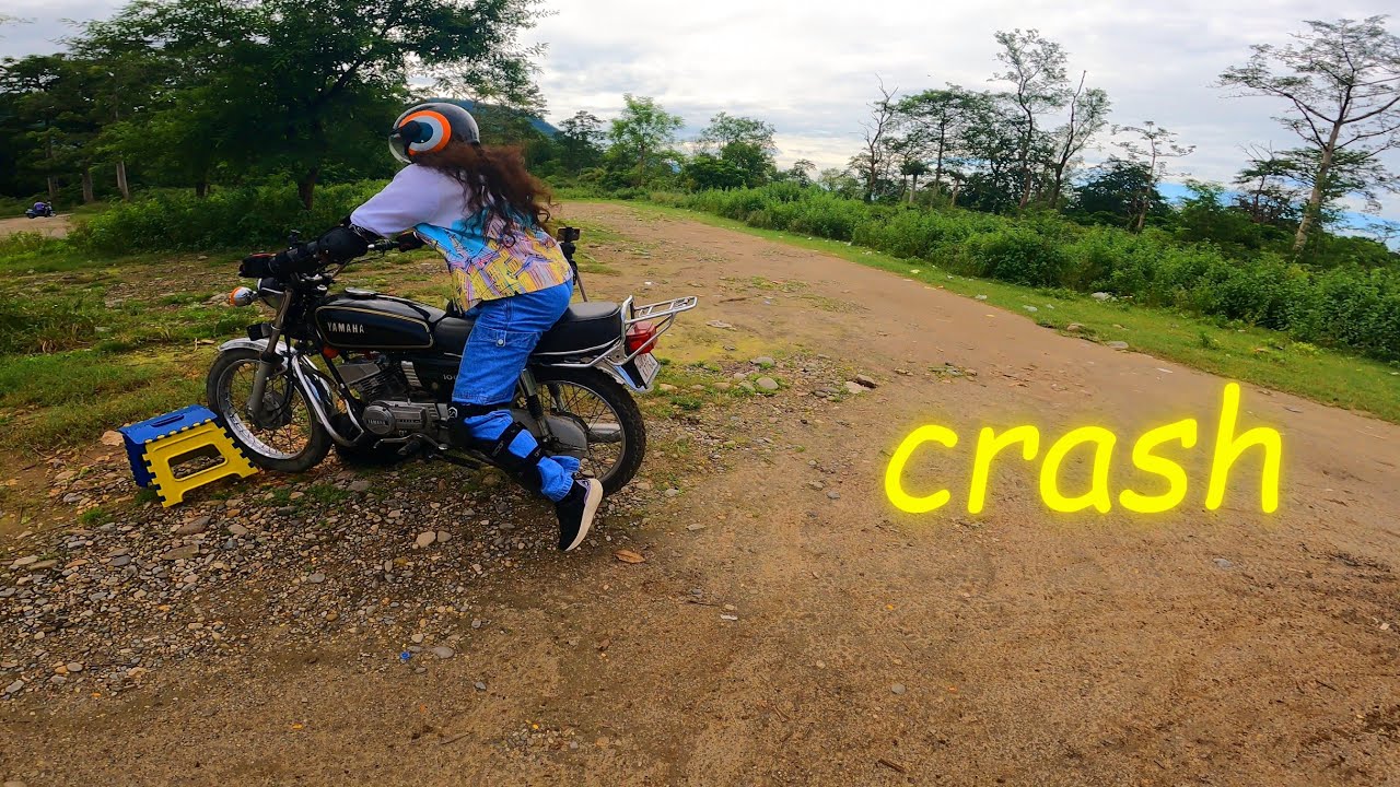 Girl Elephant Turn On Yamaha Rx 100😱🔥🔥|| Day 2 #stunt  #girlrider #yamaha