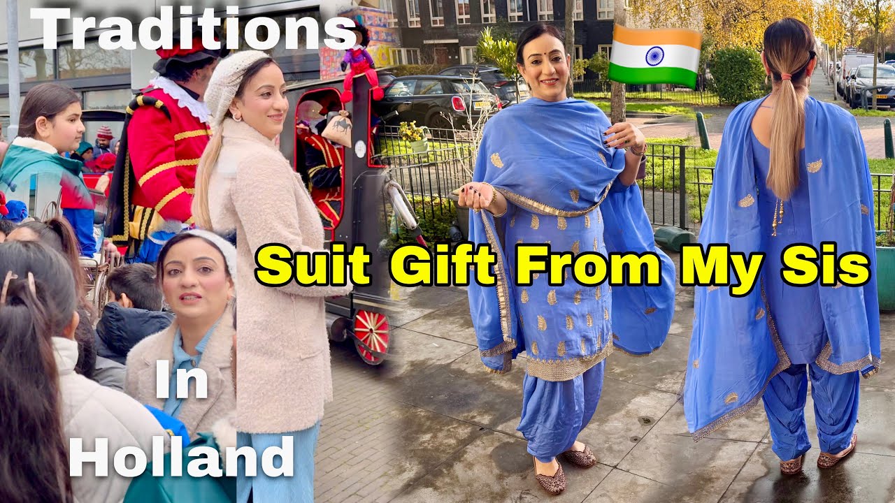 ‼️ Suit Gifted By My Sis😍🇮🇳🎁 See Our Holland Traditions Clothes shopping for Saab Mooli Ki Sabji..!