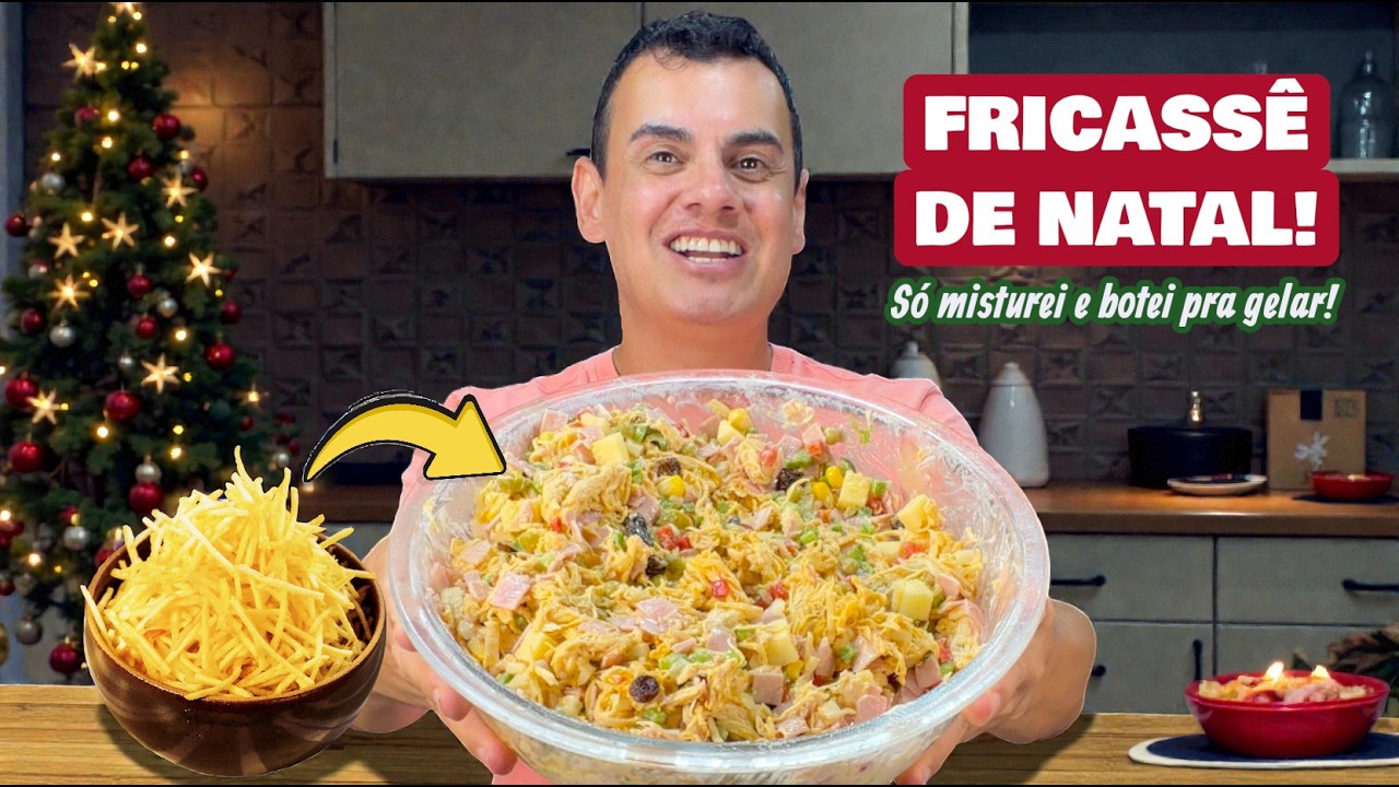 FRICASS&Ecirc; DE NATAL MAIS F&Aacute;CIL DO MUNDO! S&oacute; Misturar e Gelar! 😱✨