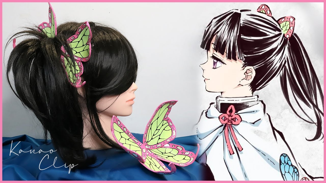 Tutorial : Cómo hacer la Mariposa Clip de Kanao Tsuyuri 🌸 | Kimetsu no Yaiba | PATRONES GRATIS