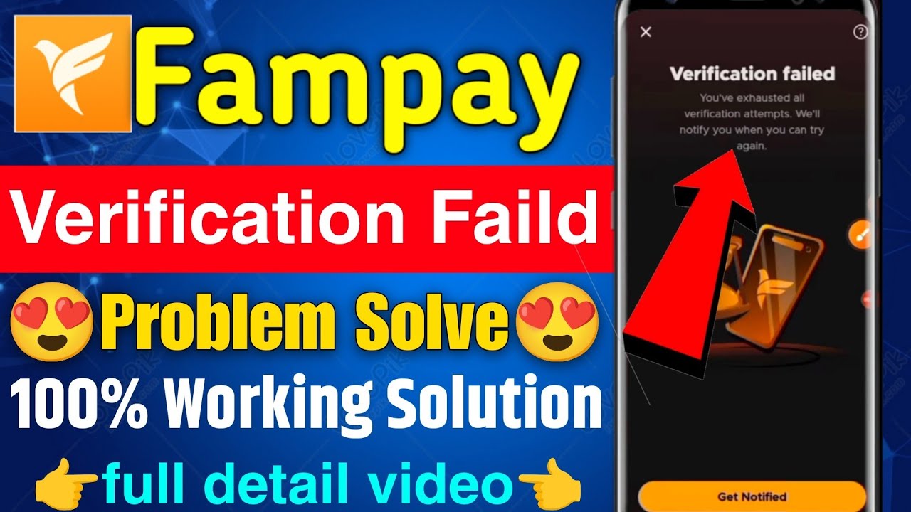 Fampay Verification Failed Problem Solved | fampay verify you're account problem solve