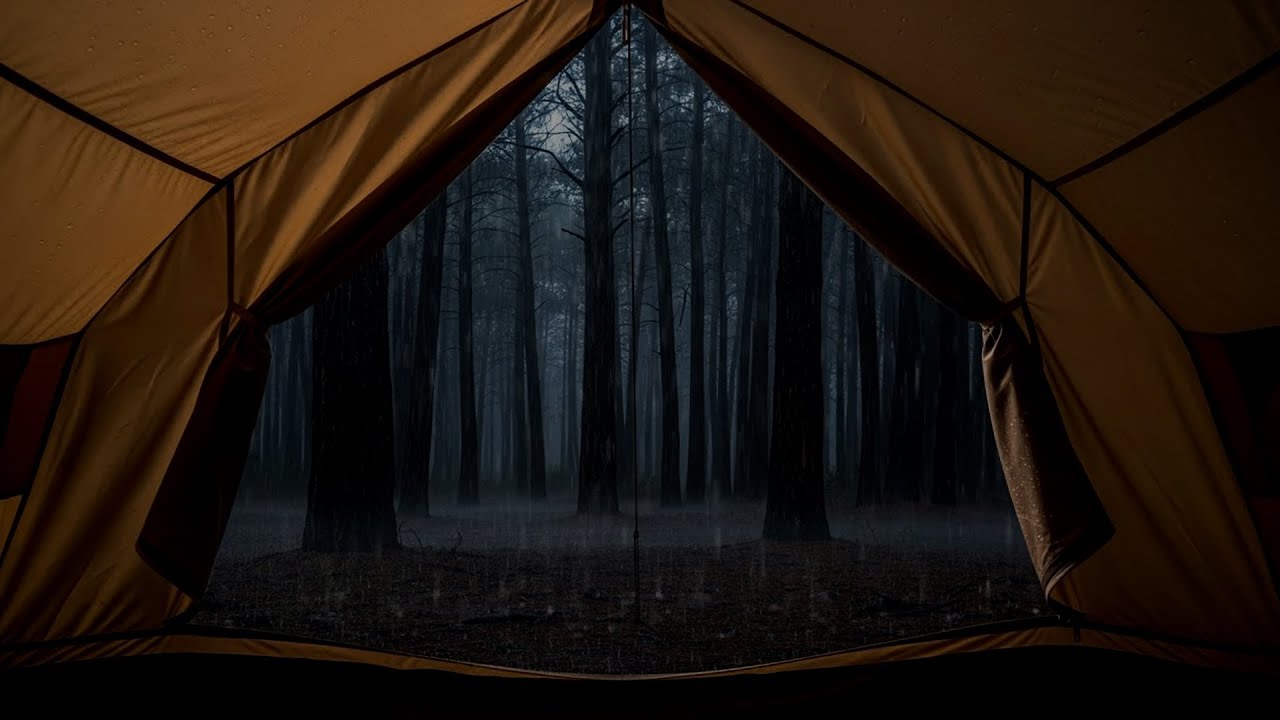 Dark Forest Rain Ambience: Heavy Rain on Tent Sounds for Sleep, Study & Relaxation
