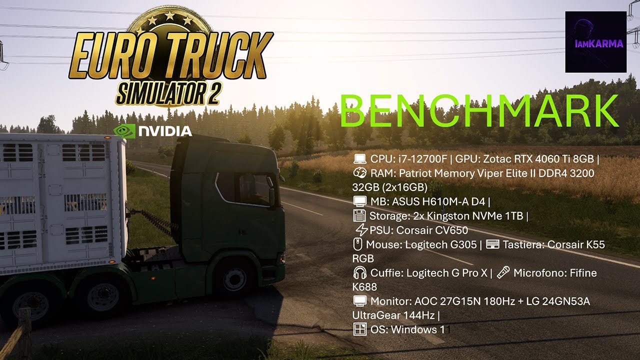 Euro Truck Simulator 2 | RTX 4060 Ti 8GB + i7 12700F | 1080p Benchmark | Ultra to Low Settings