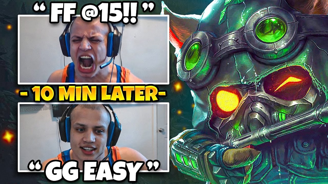 I picked TEEMO SUPPORT to troll TYLER1... I ended up CARRYING him.