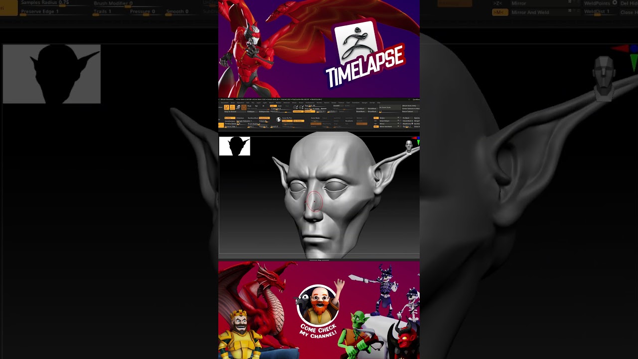 Sculpting An Elf in ZBrush - Timelapse 40X #zbrush
