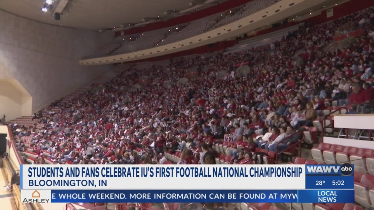 STUDENTS AND FANS CELEBRATE IU'S FIRST FOOTBALL NATIONAL CHAMPIONSHIP
