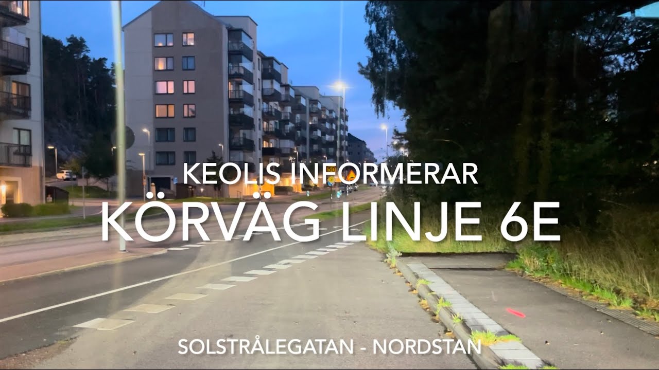 Körväg linje 6E Länsmansgården - Nordstan