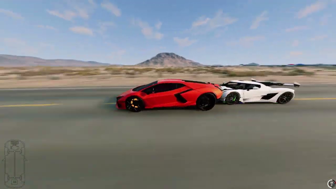 Corrida de hipercarros em Johnsons valley Revuelto VS Jesko VS Aventador VS Rs6