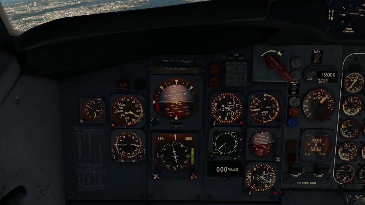 FlyJSim 727 - KLGA Runway 13 River Visual