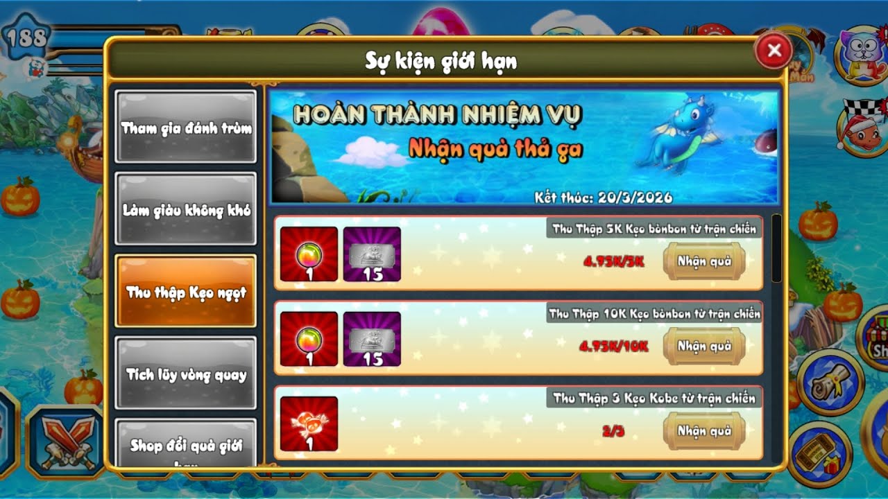 Đảo Rồng Mobile|| Đánh Ải Kẹo Làm Nhiệm Vụ Sự Kiện Giới Hạn
