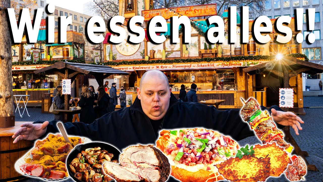 Wir essen alles auf dem Frankfurter Weihnachtsmarkt | Roßmarkt  | TÜR 20 Adventskalender | #24xmas