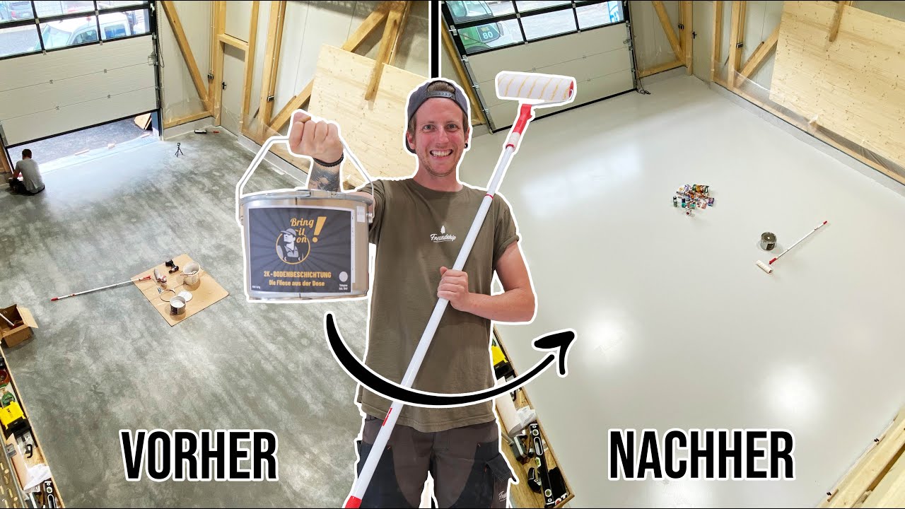 🤩Hallenboden beschichten mit der 2K Beschichtung vom BRING IT ON SHOP! Bauvlog 55