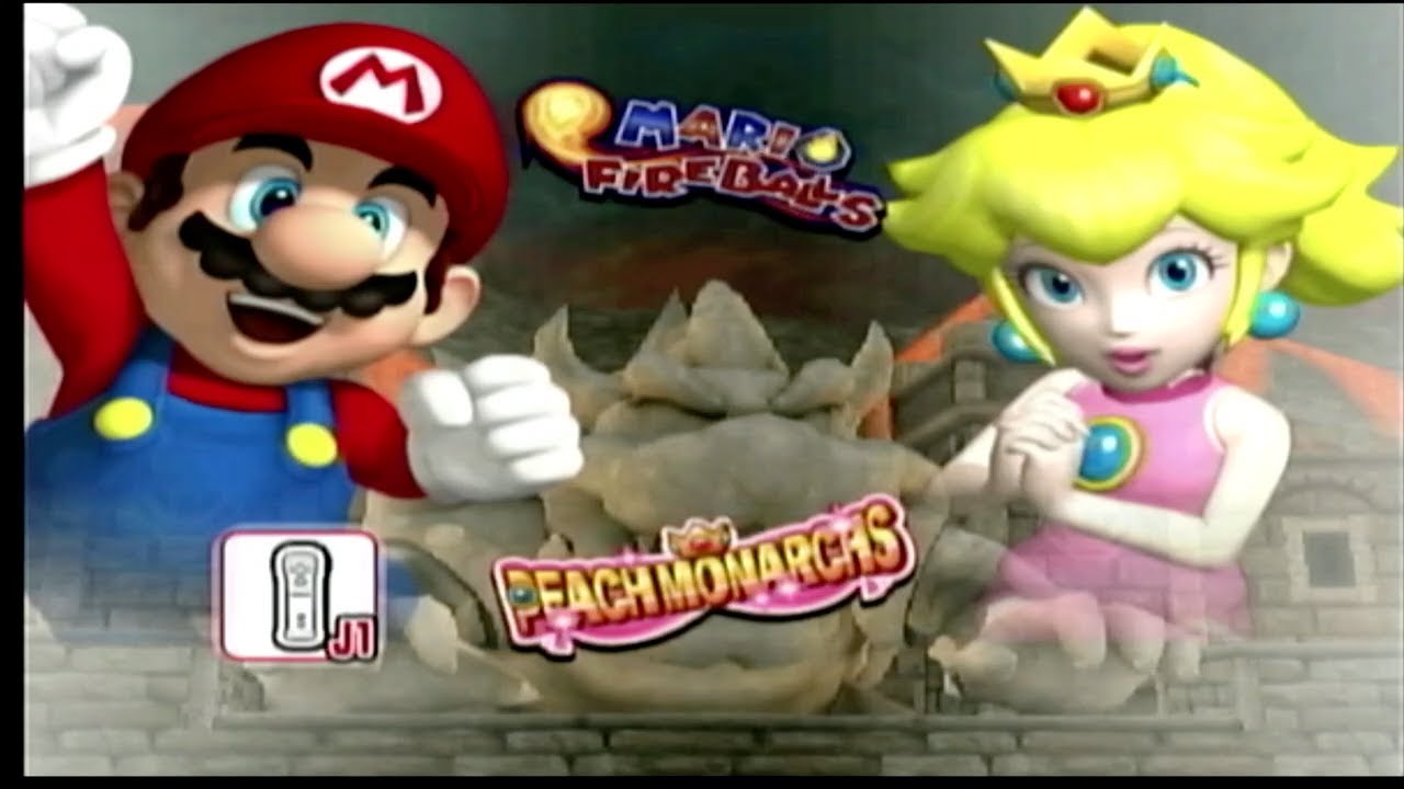 Mario Super Sluggers: Mario Fireballs vs Peach Monarchs (Bowser's Castle) HD