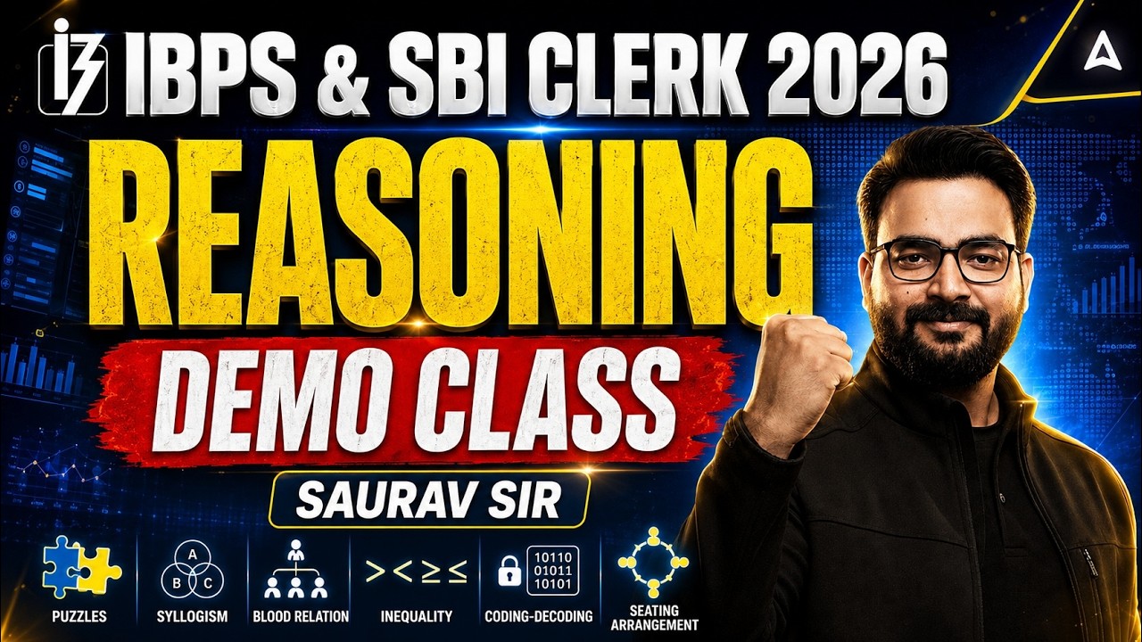 IBPS & SBI Clerk 2026 Reasoning Demo Class | Puzzles, Syllogism & Seating Arrangement | Saurav Sir