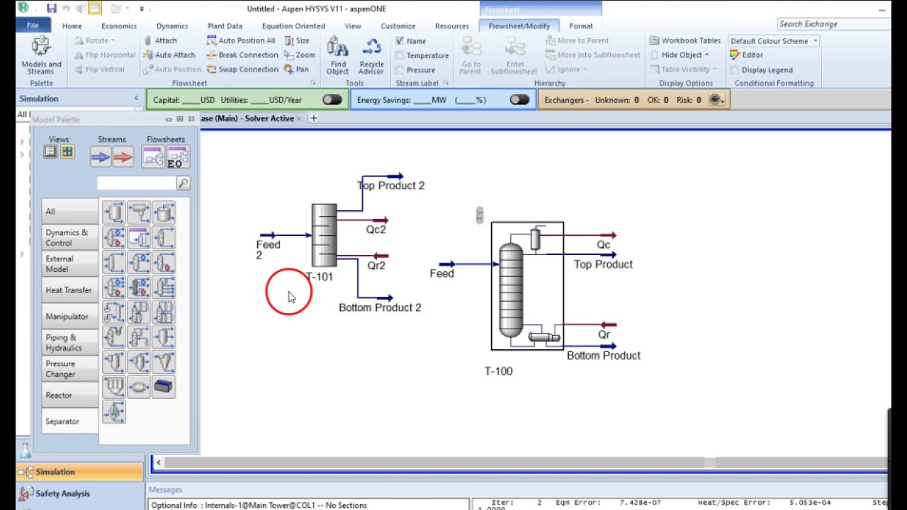 Design and simulation of a Distillation Column in Aspen HYSYS and Shortcut Column