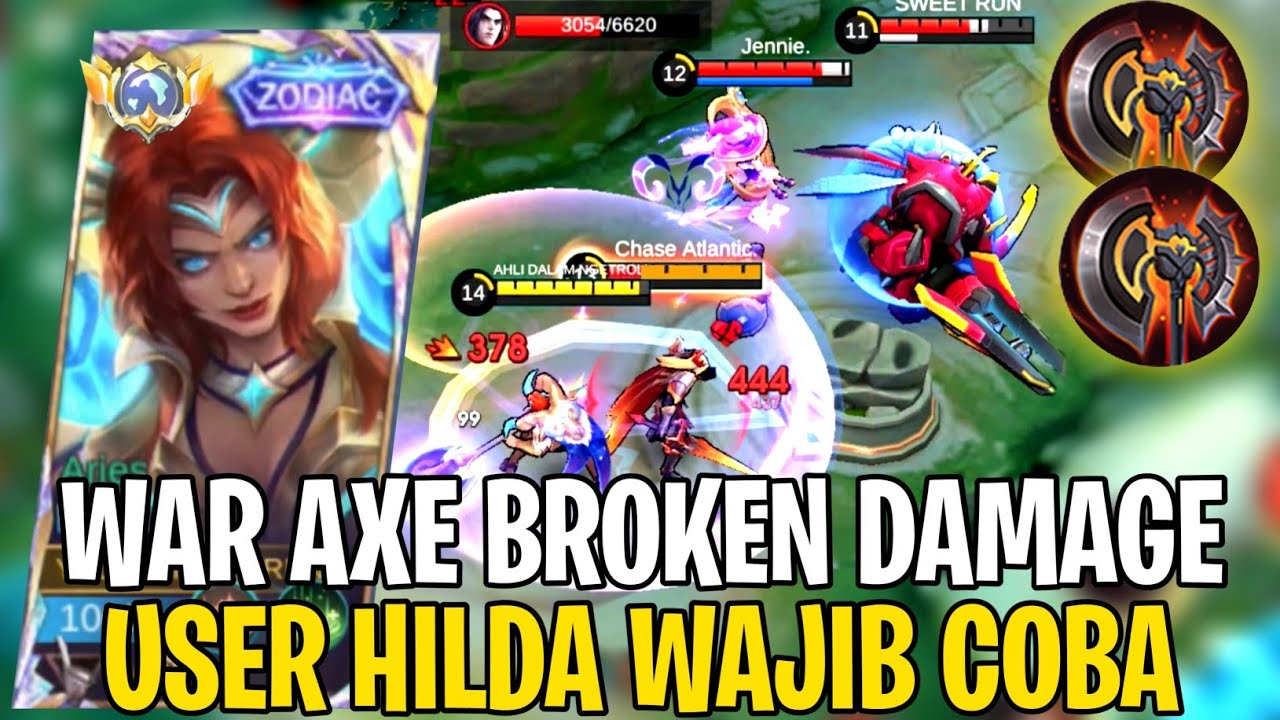 Hilda War Axe Brutal Damage🔥Gendong Tim Bhot - Top Global Hilda Gameplay - Mlbb