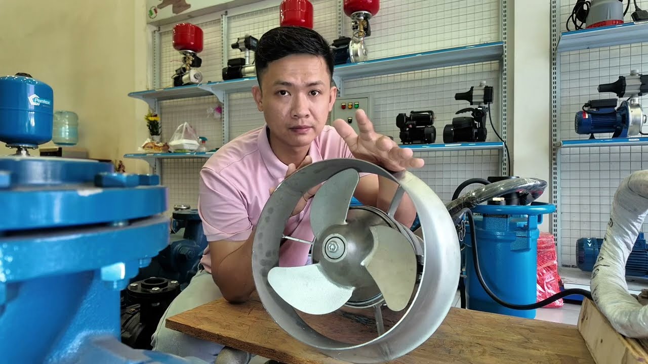 Máy khuấy chìm Maro Mix 1.5Kw và 2.2Kw Khuấy Trộn Bể 150m3, Bán Kính Khuấy 15m Full Inox BH 12 Tháng