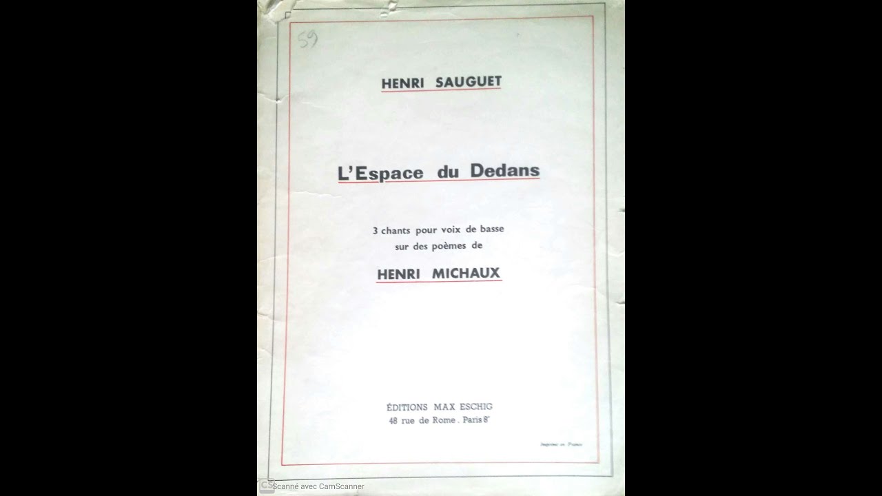 Sauguet  L'Espace du dedans, 1965