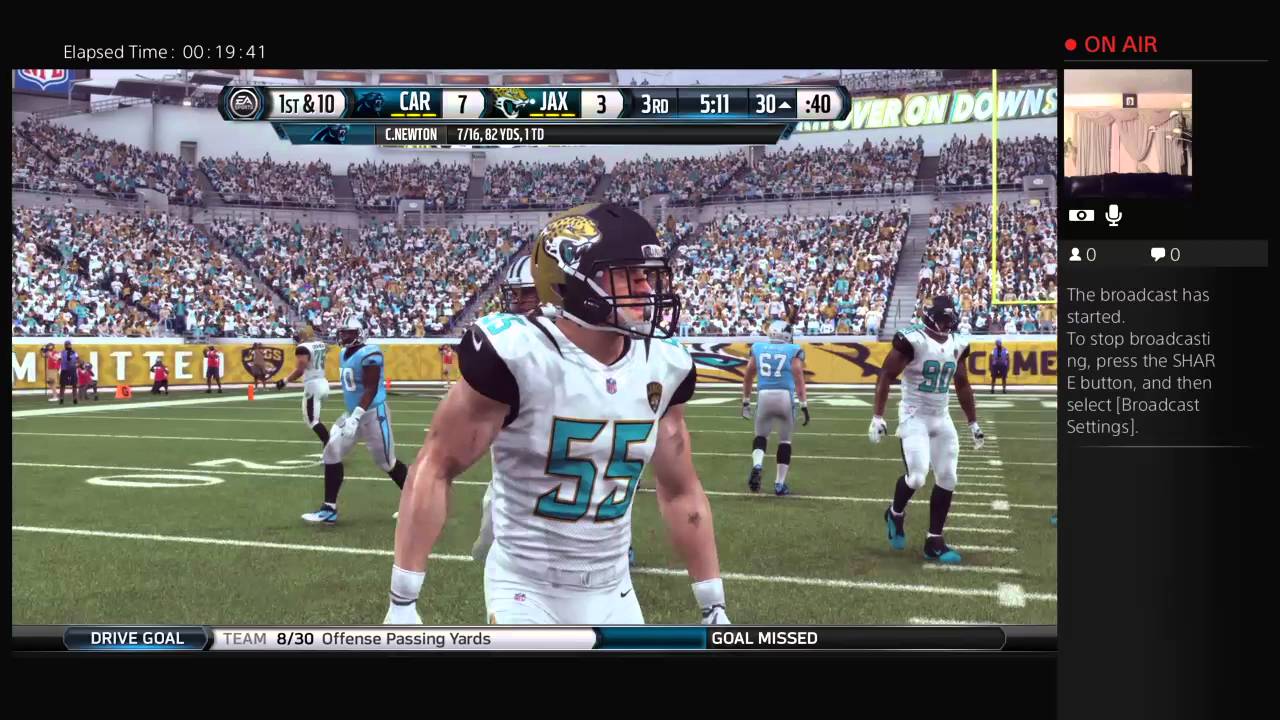 Carolina Panthers vs Jacksonville Jaguars. Cam Newton at clutch moment