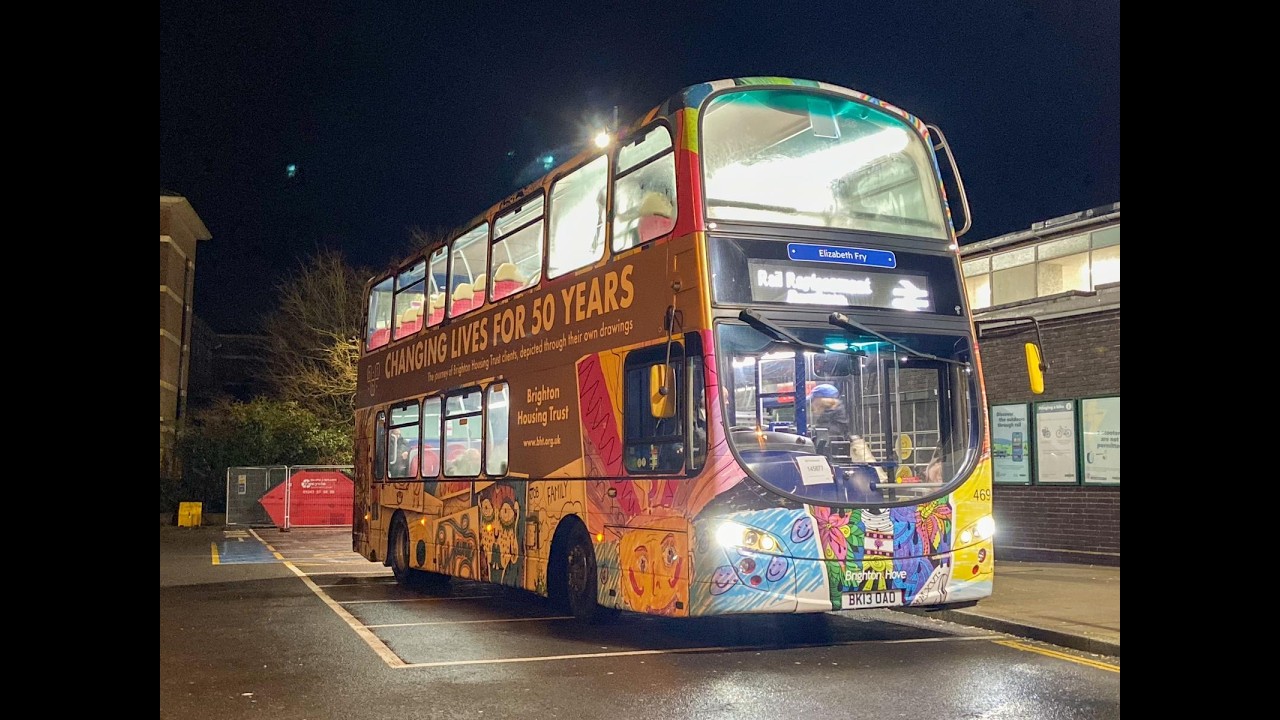 *LOUD* Brighton & Hove 469 BK13OAO Volvo B9TL Gemini 2 on Rail Replacement for Southern to Barnham!