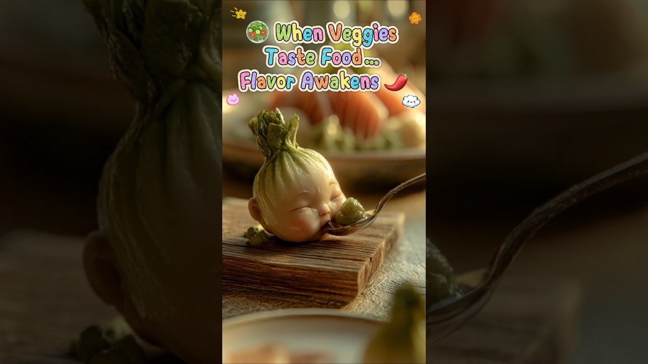 🥗 When Veggies Taste Food&hellip; Flavor Awakens 🌶️ #ASMR #vegetableasmr #WhenVeggiesTasteFood