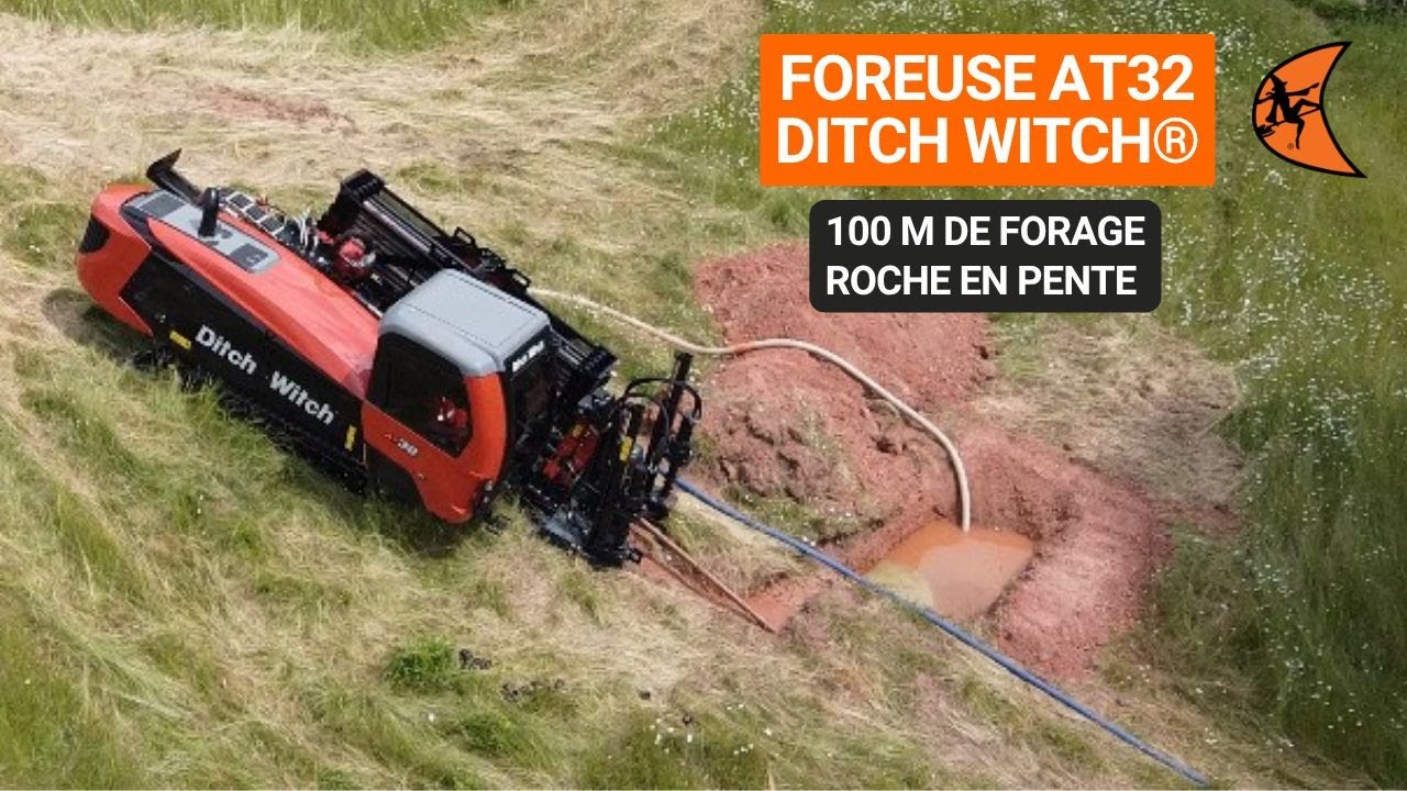 FOREUSE AT32 DITCH WITCH® : forage de 100 m dans la roche