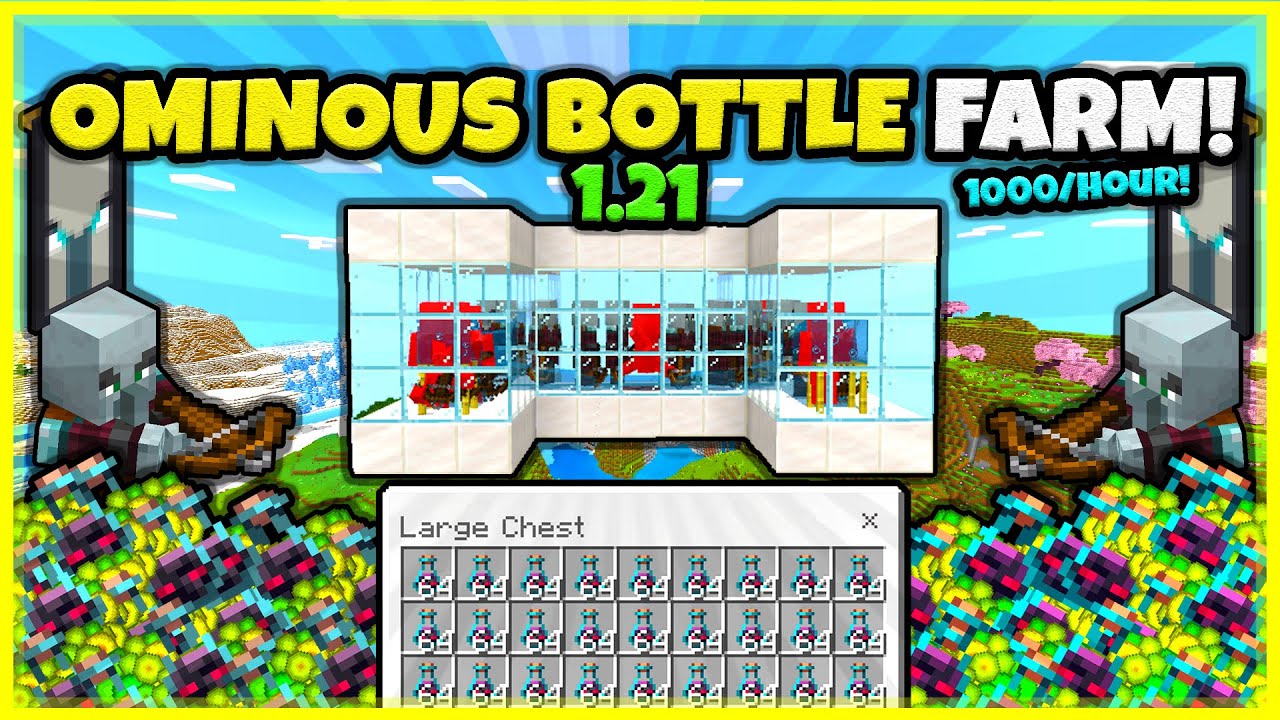 BEST OMINOUS BOTTLE FARM!! (1000/HOUR!) In Minecraft Bedrock 1.21