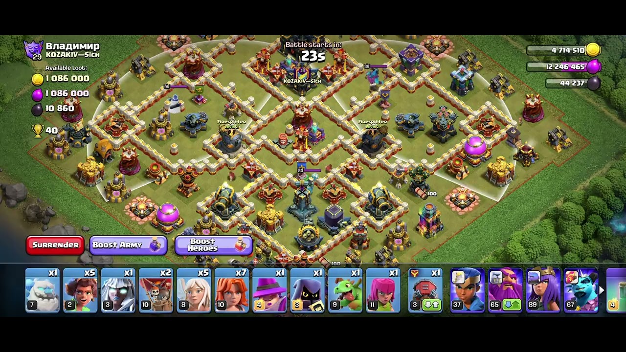 Th15 Easily destroying Max Th17 base clash of clans 