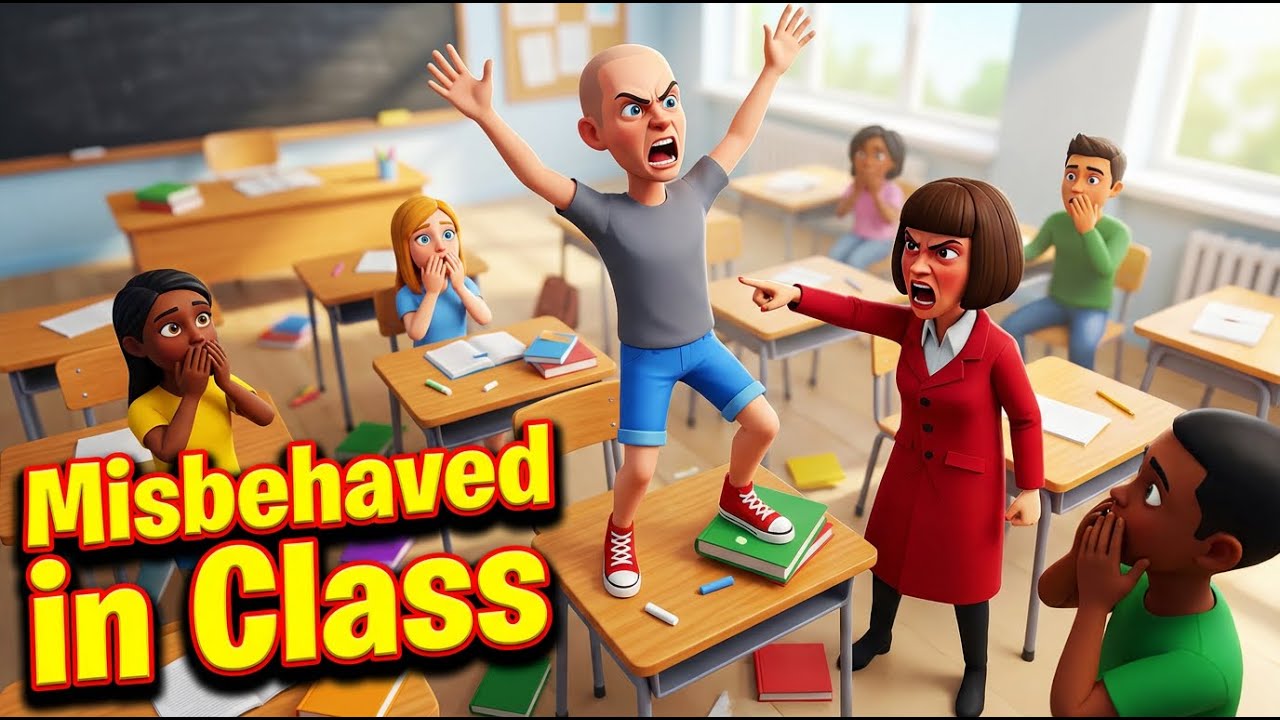 C. Cáillou throws a super temper tantrum for getting an F in math Exam/Gróunded S3E42
