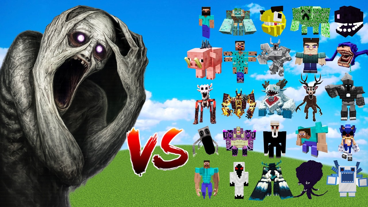 SCP-096 (Shy Guy) vs All Minecraft Bosses | Minecraft Mob Battle