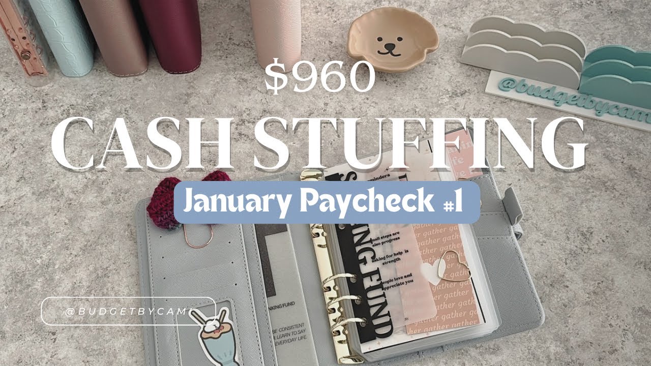 Cash Envelope Stuffing / January Paycheck $960 / Canadian Currency / Sinking funds + Month Ahead ✨