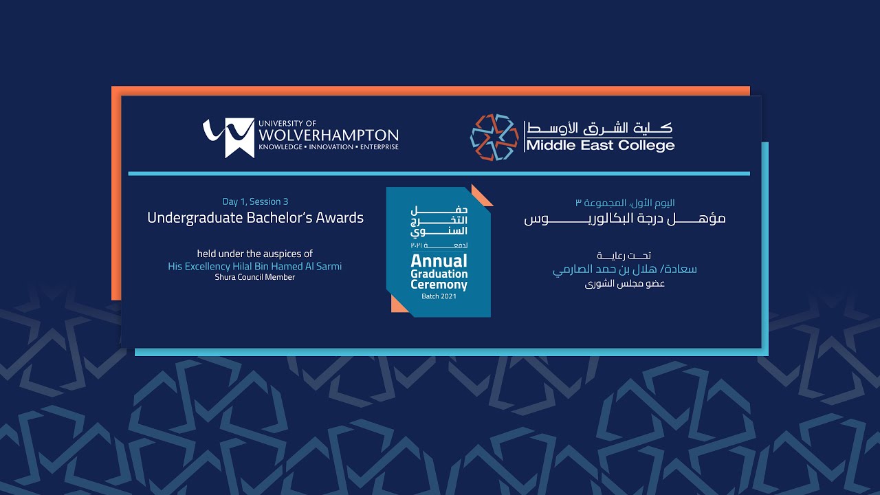 Middle East College Graduation Ceremony Batch 2021- Day 1 Session 3