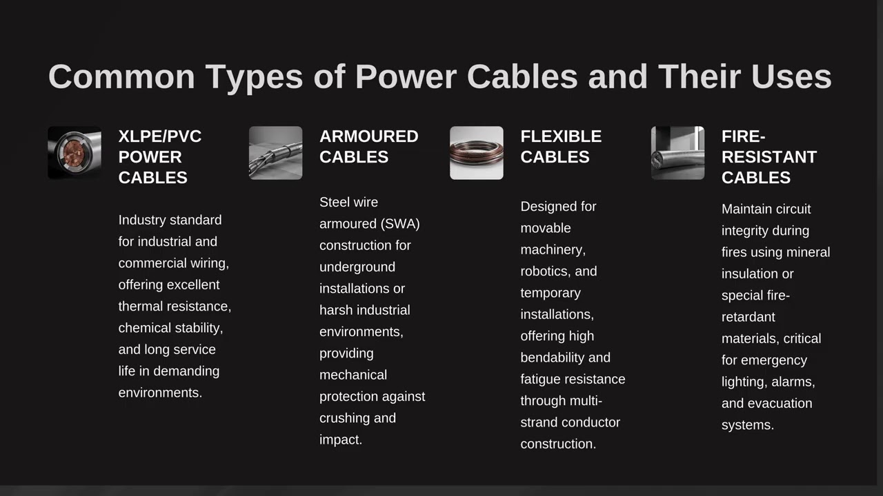Types of Cables and Their Effective Usage in Power Systems