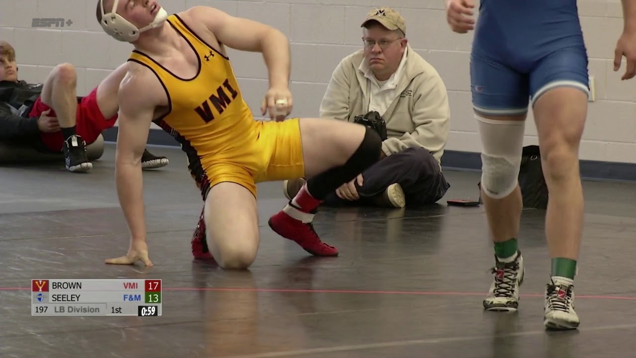 197lbs Ethan Seeley (F&M) dec Zach Brown (VMI)