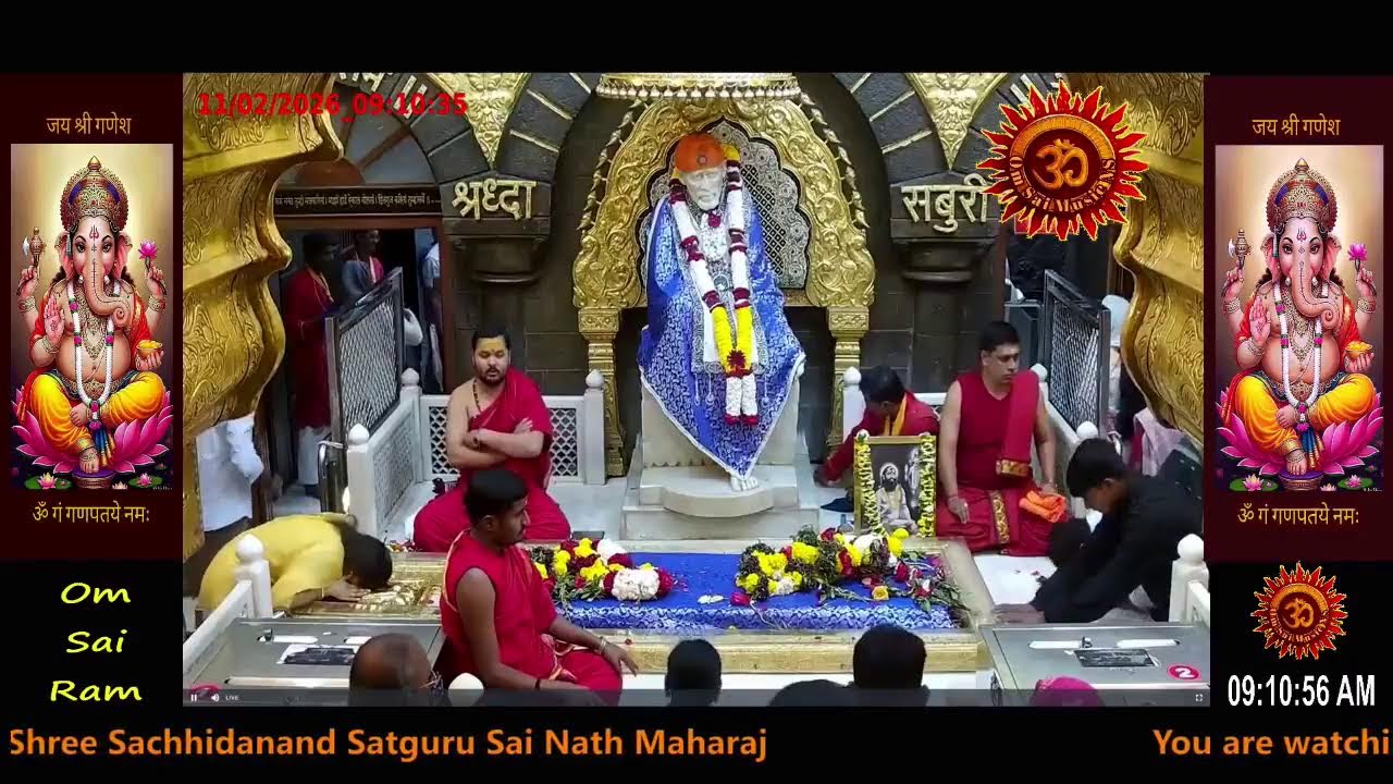 Sai Baba Darshan Live Today || 11 FEB 2026 || WEDNESDAY || MORNING